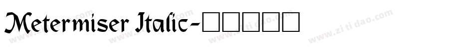Metermiser Italic字体转换